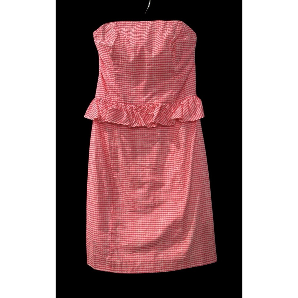 Lilly Pulitzer Women's‎ Pink Strapless Lowe Gingham Dress Size 2 Cruise Vacation - Picture 5 of 9
